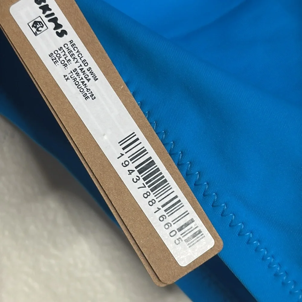 Skins recycled Vibrant Blue cheeky tanga Bikini Bottom size 4X
